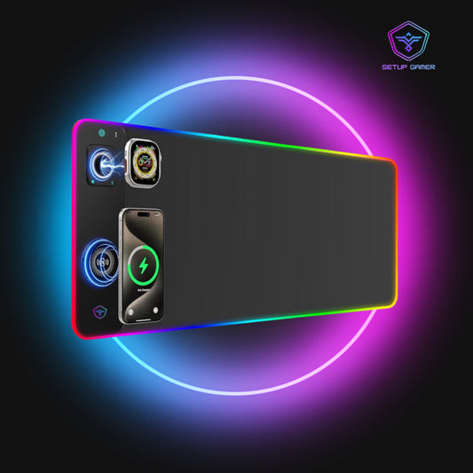 Tapis de Souris LED + Double Charge Induction
