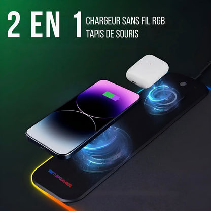 Tapis de Souris LED + Double Charge Induction